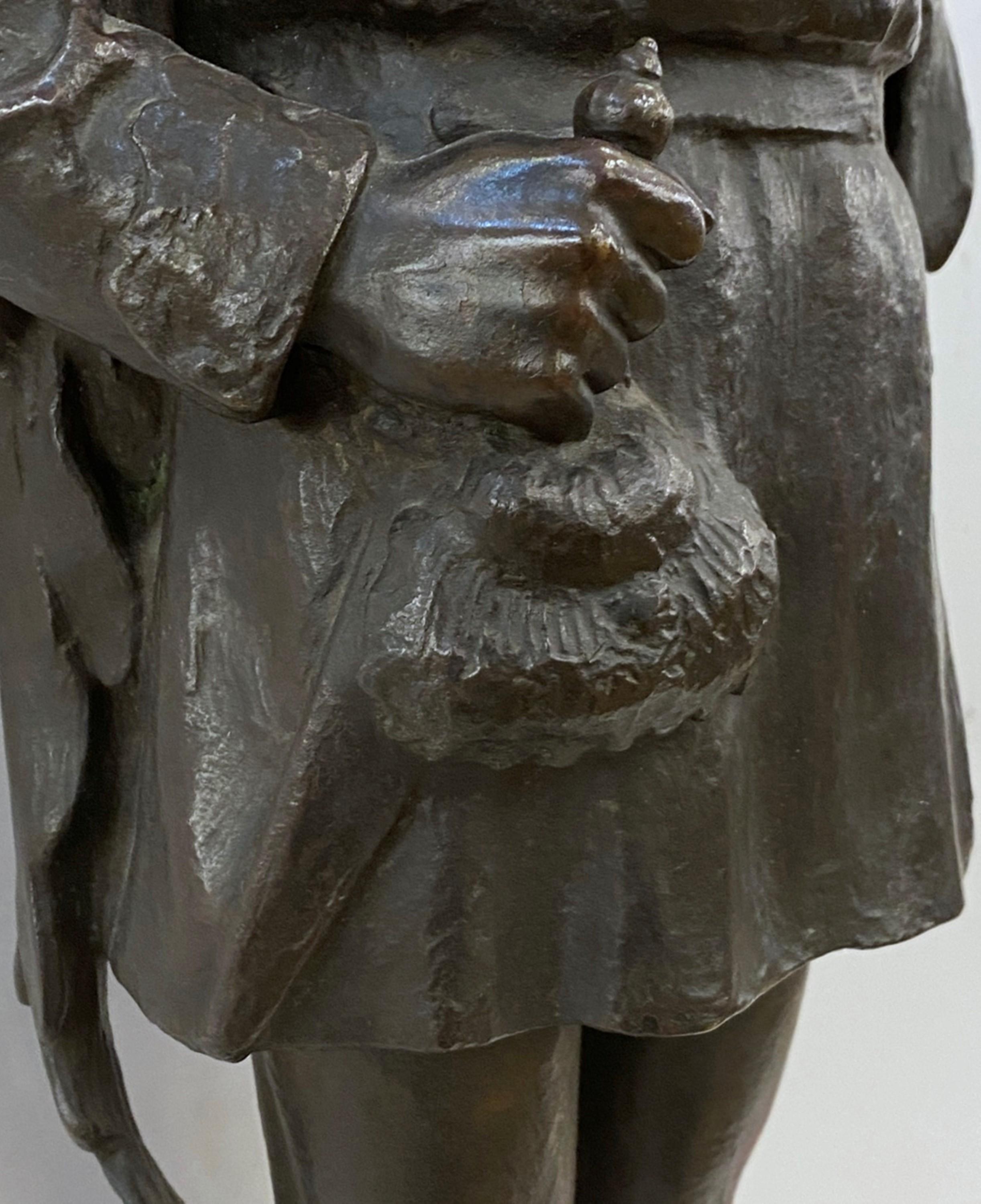 1907 Bronze Edelmann Sculpture by Rudolf Marcuse For Sale 1