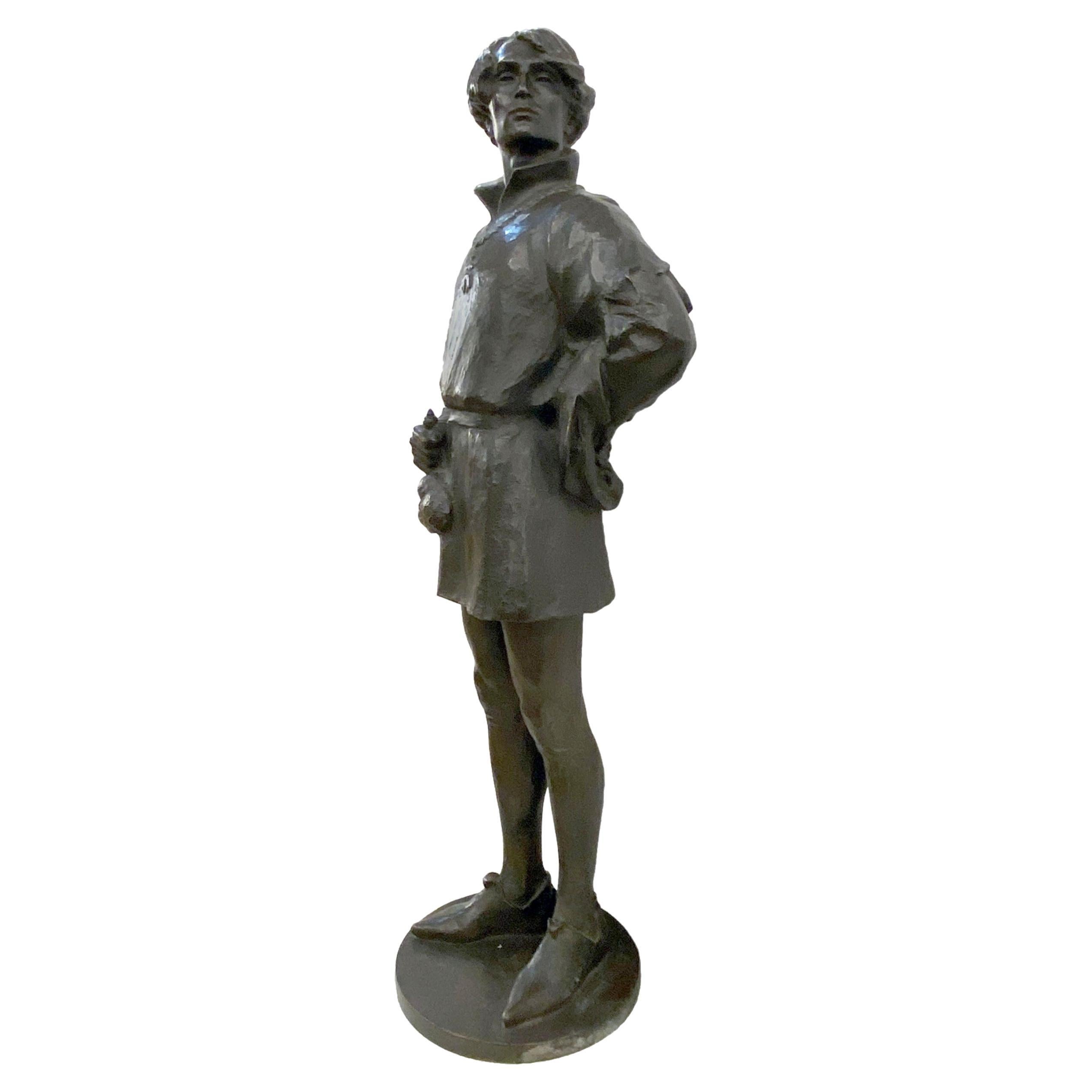 1907 Bronze Edelmann Sculpture by Rudolf Marcuse For Sale