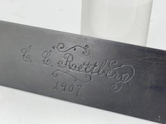 1907 C.C.Rettberg Architects Office Ruler Straight Edge Etched Signature Dated
