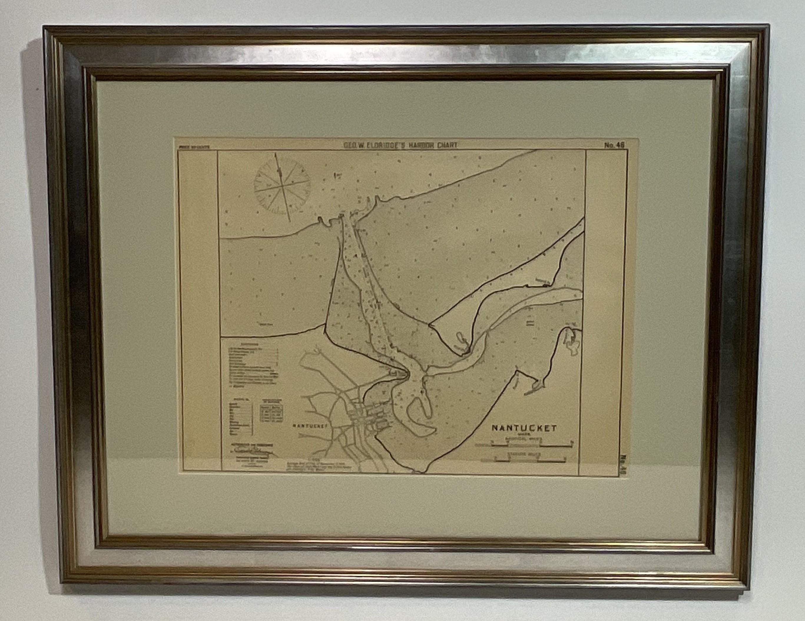 Nord-américain Carte de 1907 du port de Nantucket par George Eldridge en vente