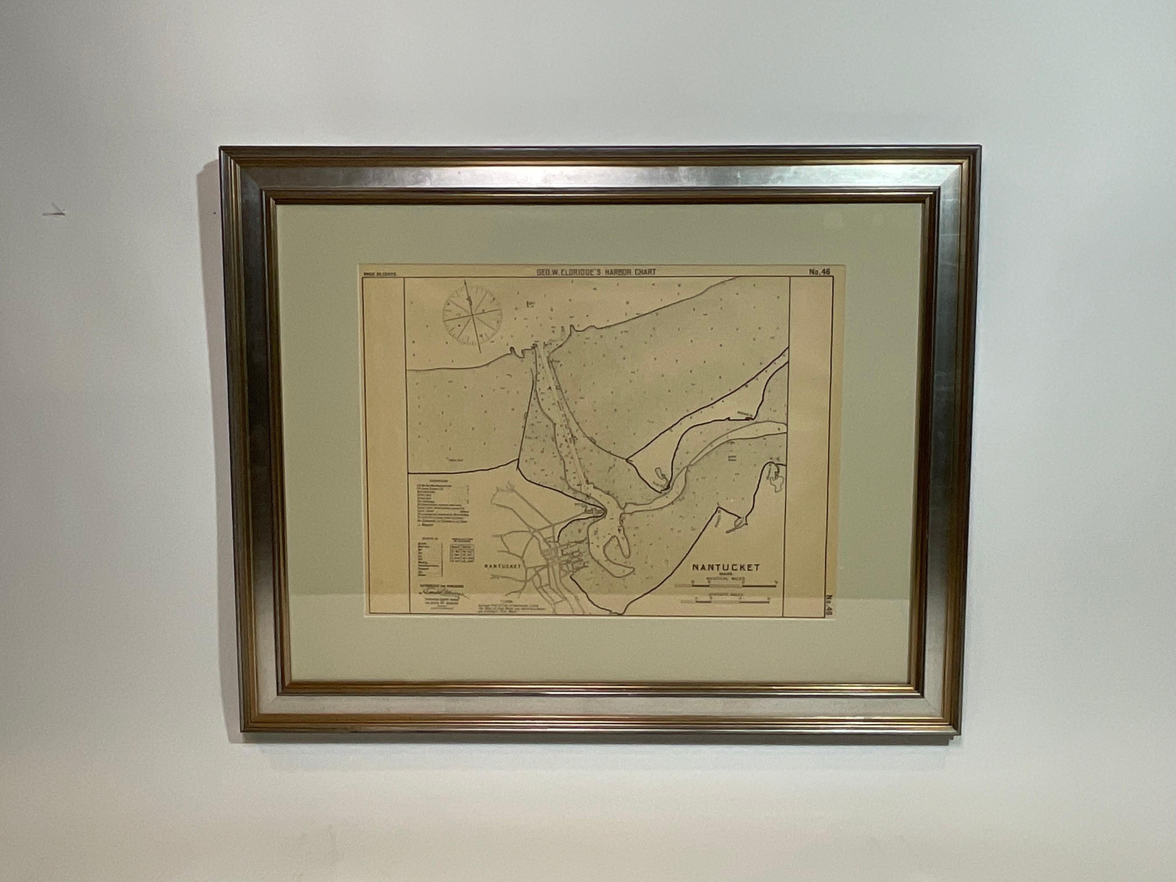 Carte de 1907 du port de Nantucket par George Eldridge Bon état - En vente à Norwell, MA