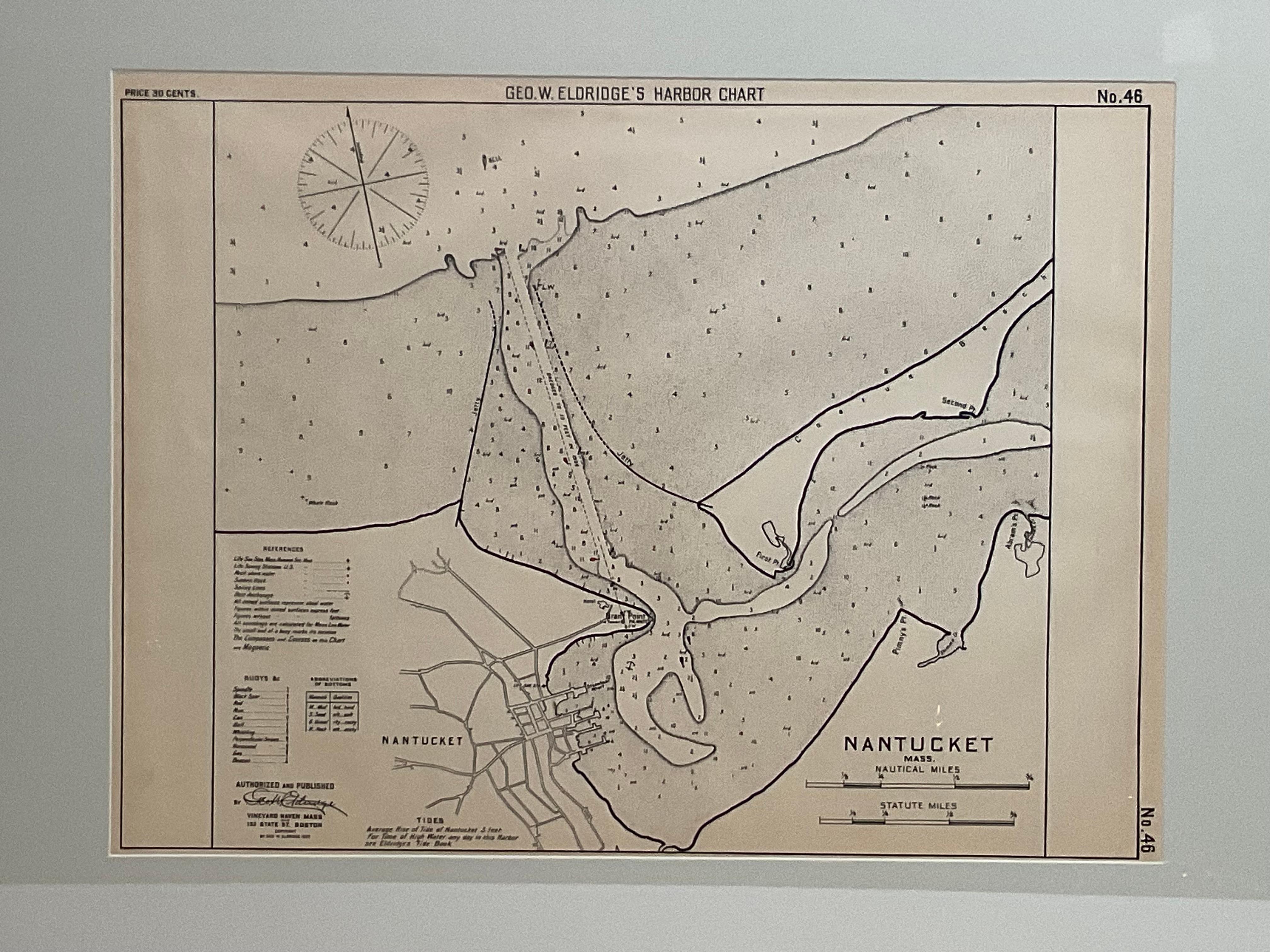 Début du 20ème siècle Carte de 1907 du port de Nantucket par George Eldridge en vente
