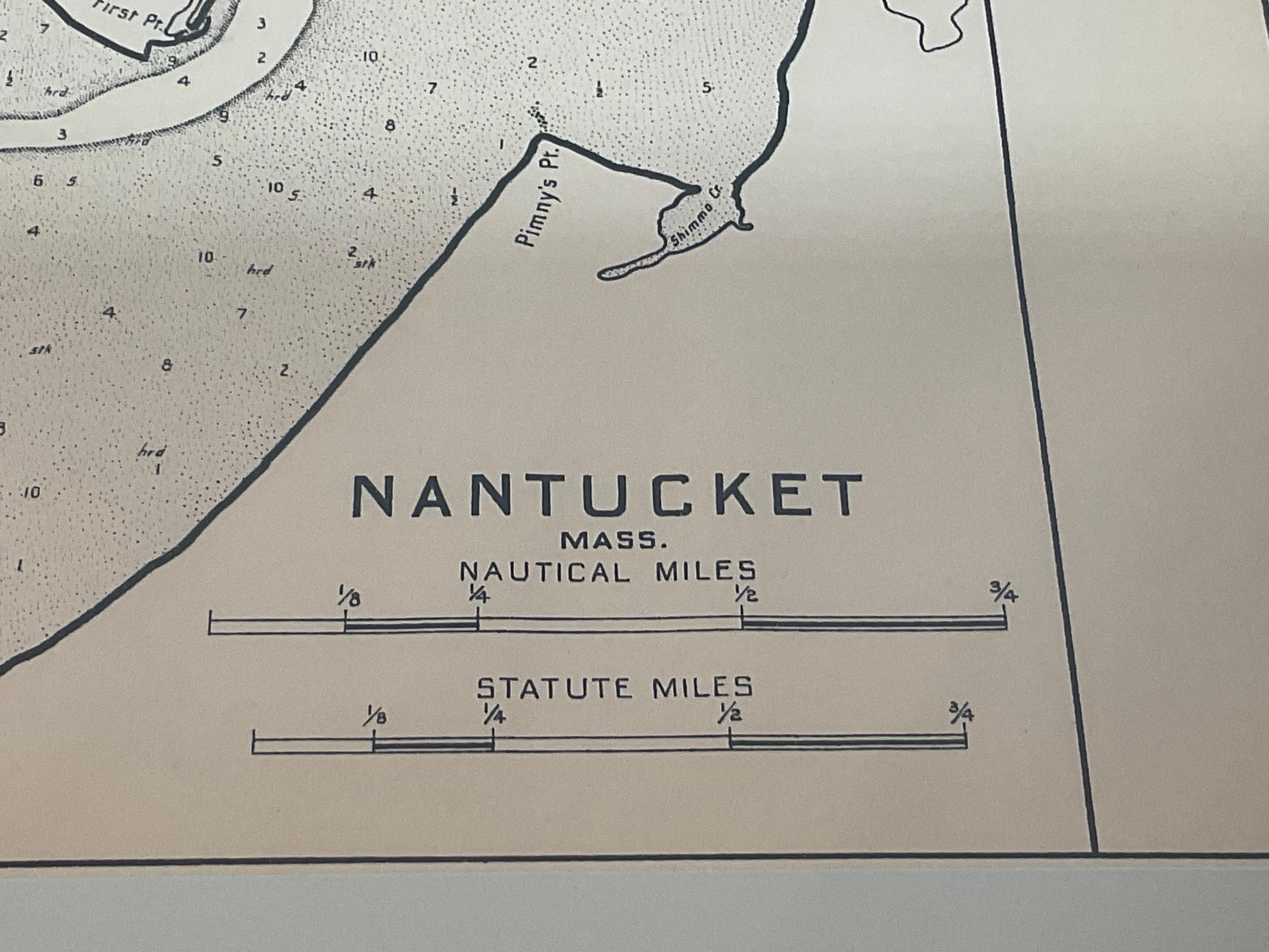 Papier Carte de 1907 du port de Nantucket par George Eldridge en vente