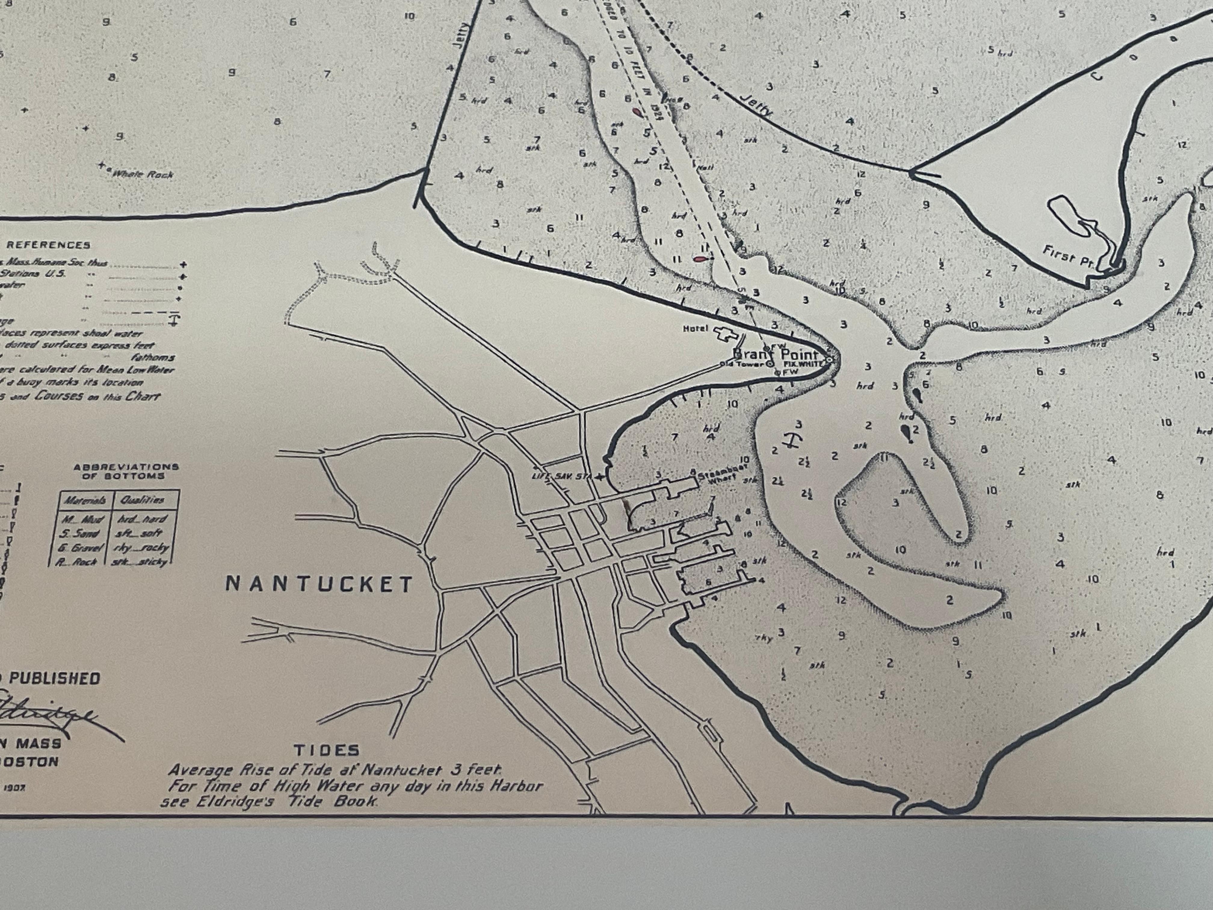 Carte de 1907 du port de Nantucket par George Eldridge en vente 2