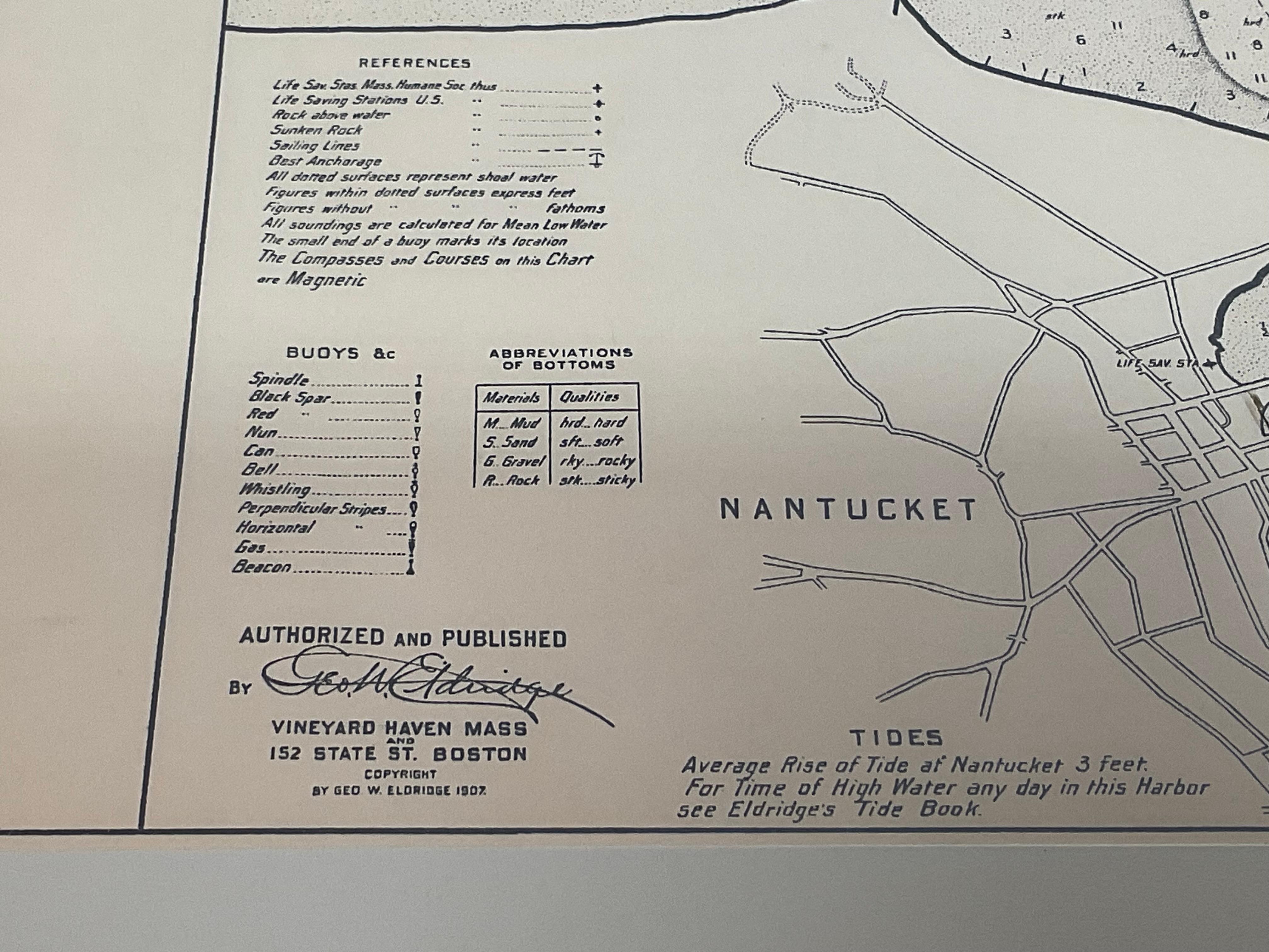 Carte de 1907 du port de Nantucket par George Eldridge en vente 3