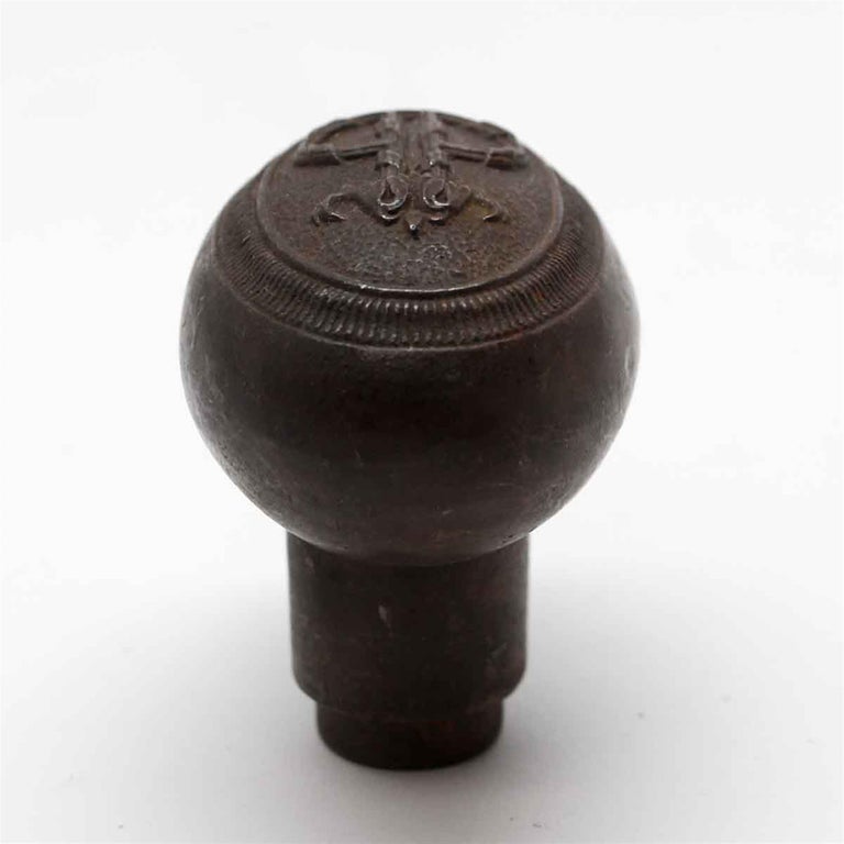 1907 NYC Plaza Hotel Oval Bronze Door Knob with Patina and Double P Design  For Sale at 1stDibs