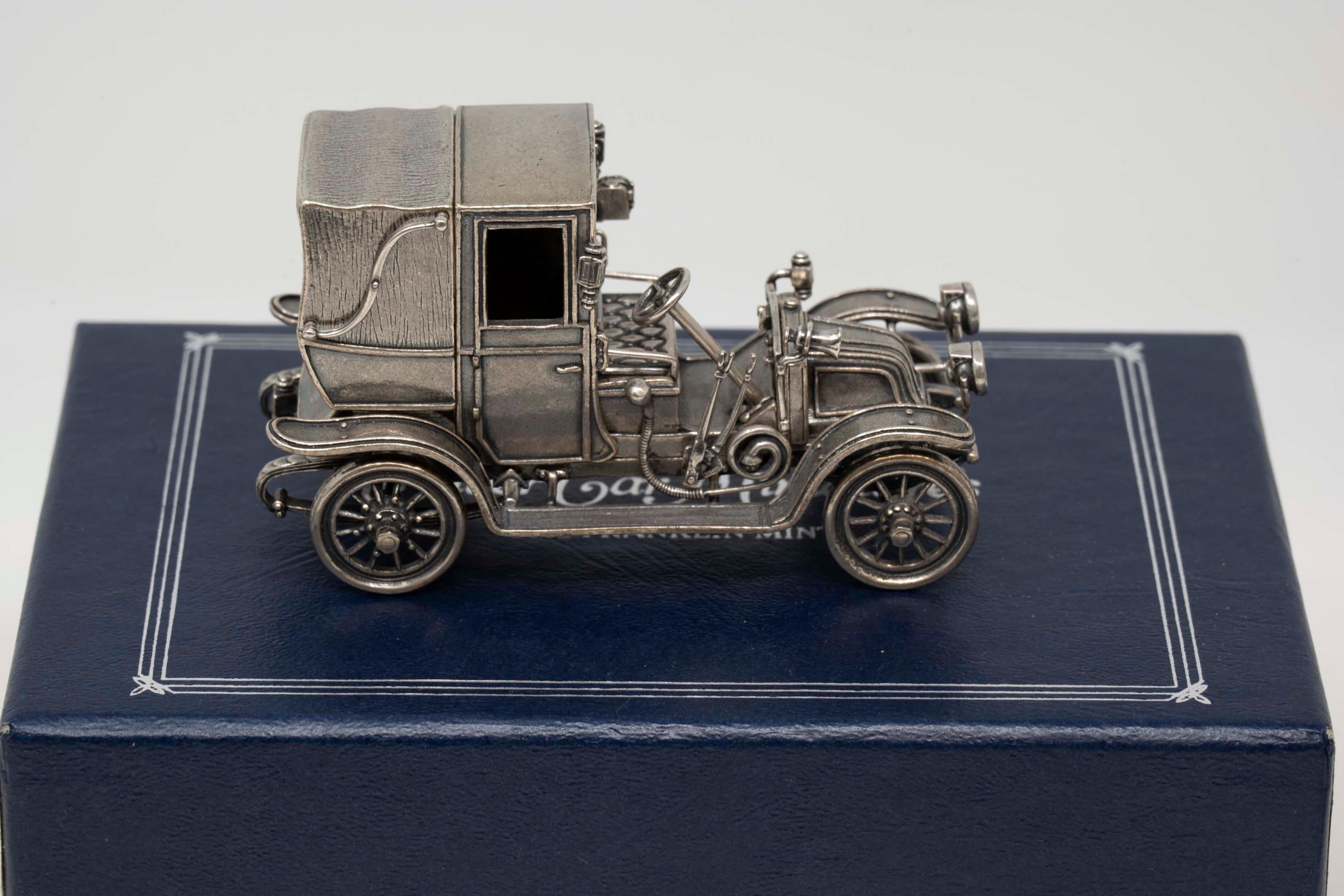 1907 Thomas Flyer Sterlingsilber-Miniaturwagen von Franklin Mint im Zustand „Gut“ im Angebot in Montreal, QC