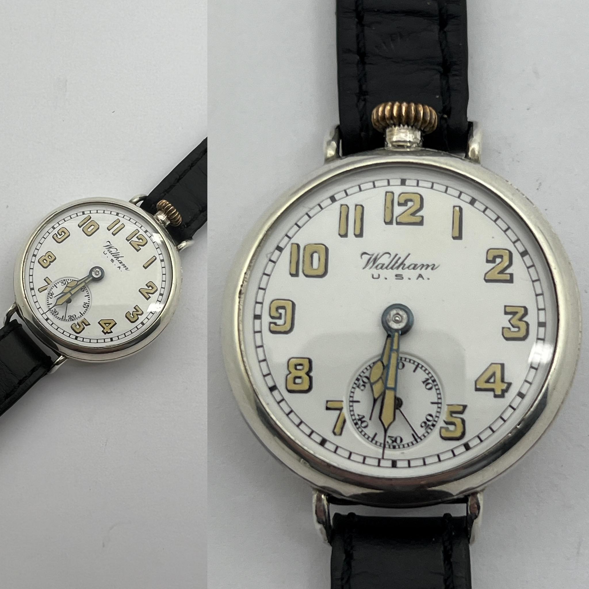 Art Deco 1907 Waltham English “Maximus” 19 Jewel 0 Size Trench Watch 