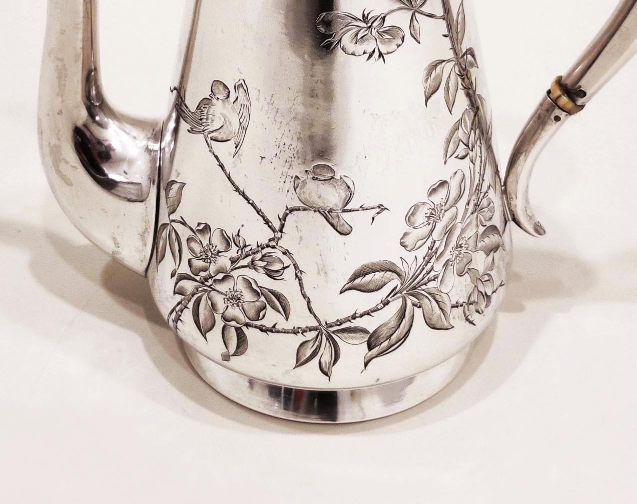 Women's or Men's 1908 - 1917 Antique Art Nouveau Russian Empire solid 84 Silver Teapot /587gr For Sale