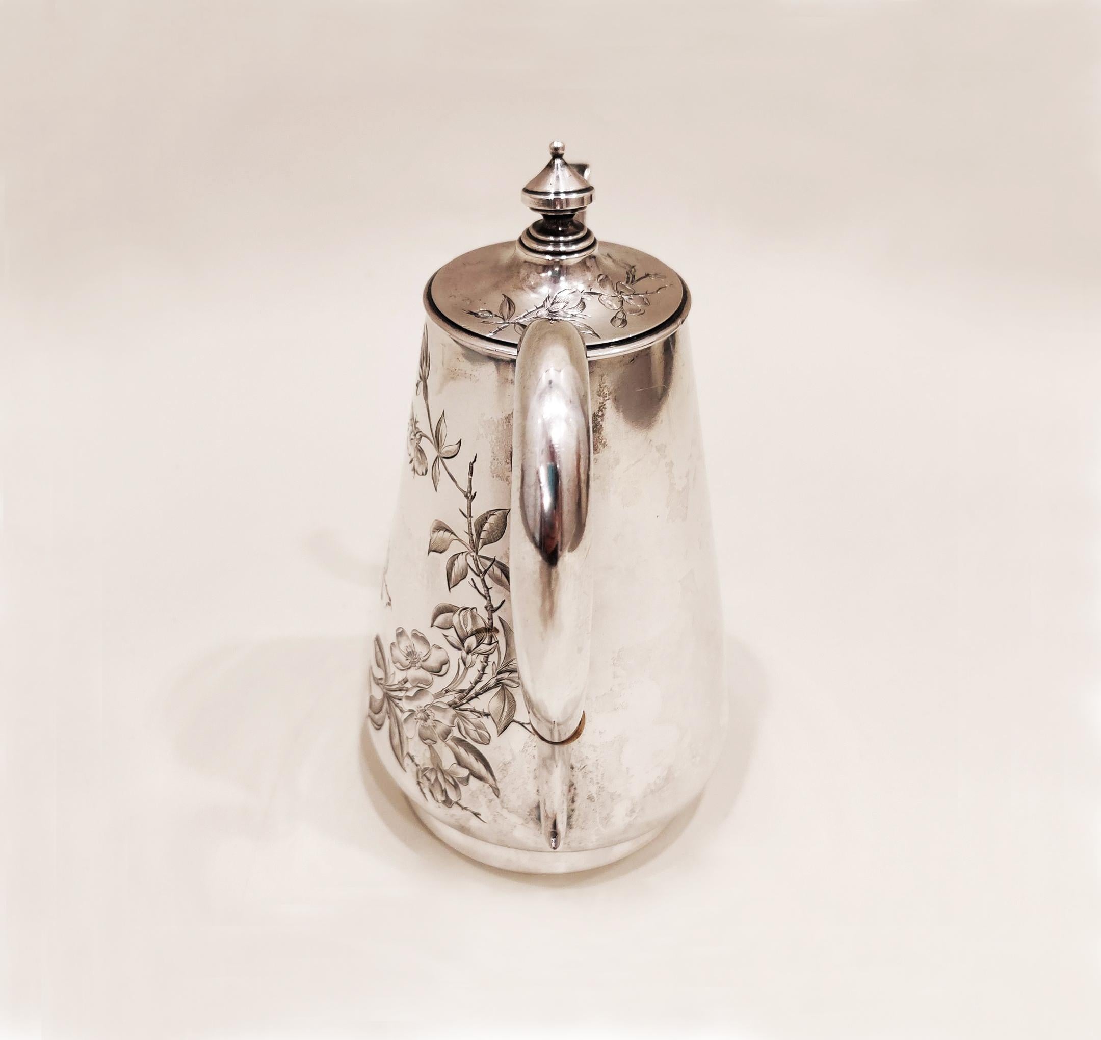 1908 - 1917 Antique Art Nouveau Russian Empire solid 84 Silver Teapot /587gr For Sale 3