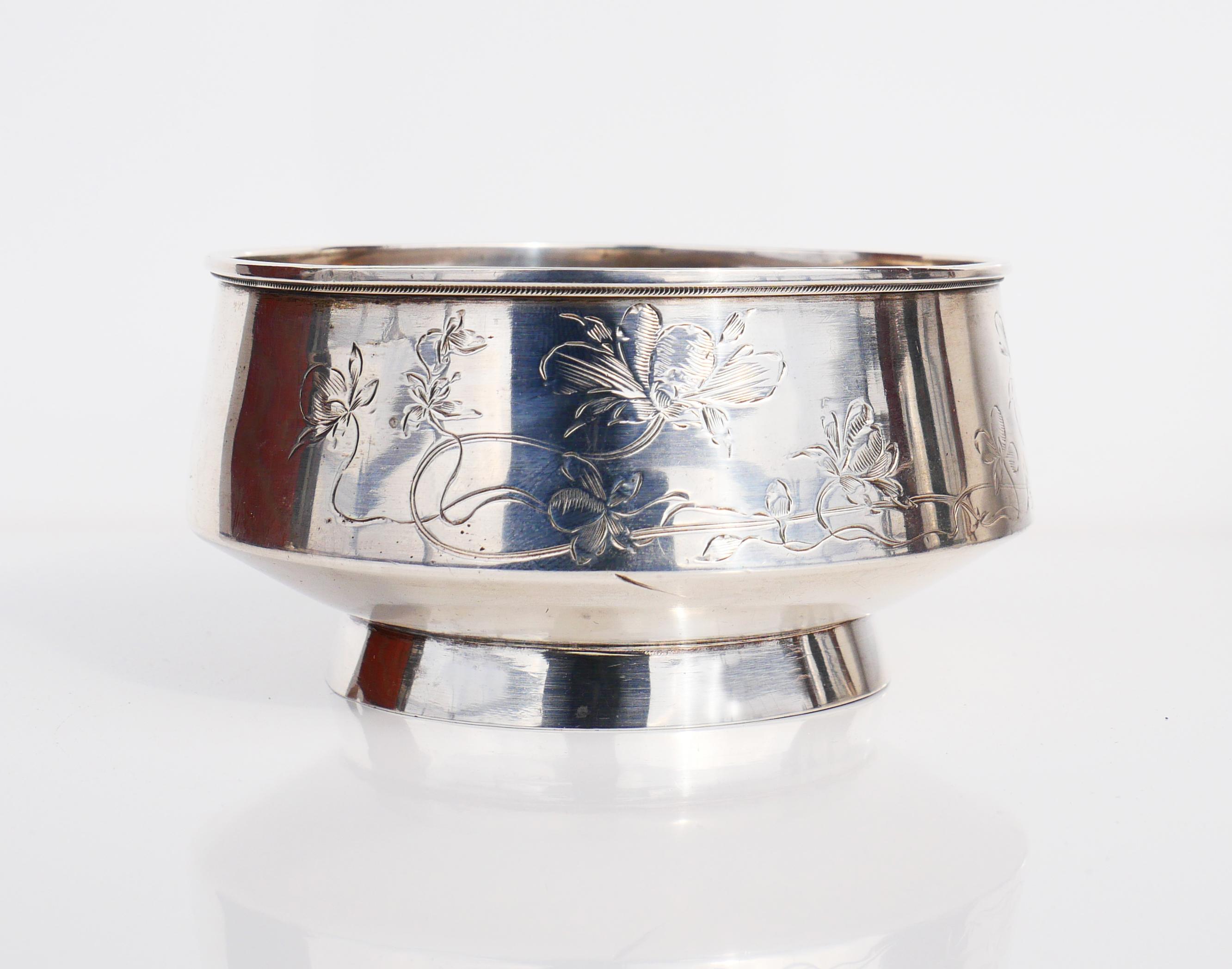 1908 Ciotola Imperiale Russa Art Nouveau S.Shaposhnikov Argento massiccio 84 / 151gr in vendita 5