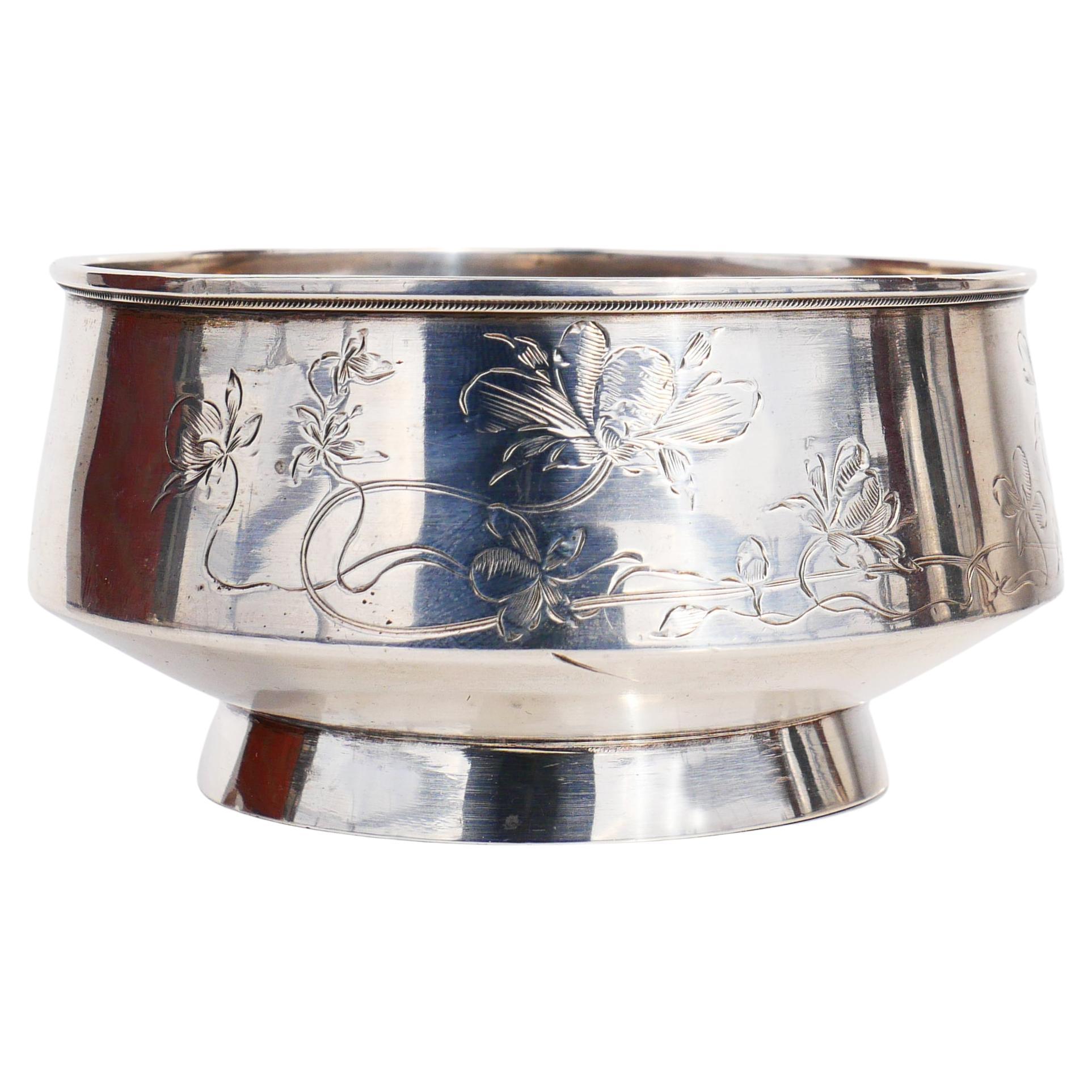 1908 Ciotola Imperiale Russa Art Nouveau S.Shaposhnikov Argento massiccio 84 / 151gr in vendita