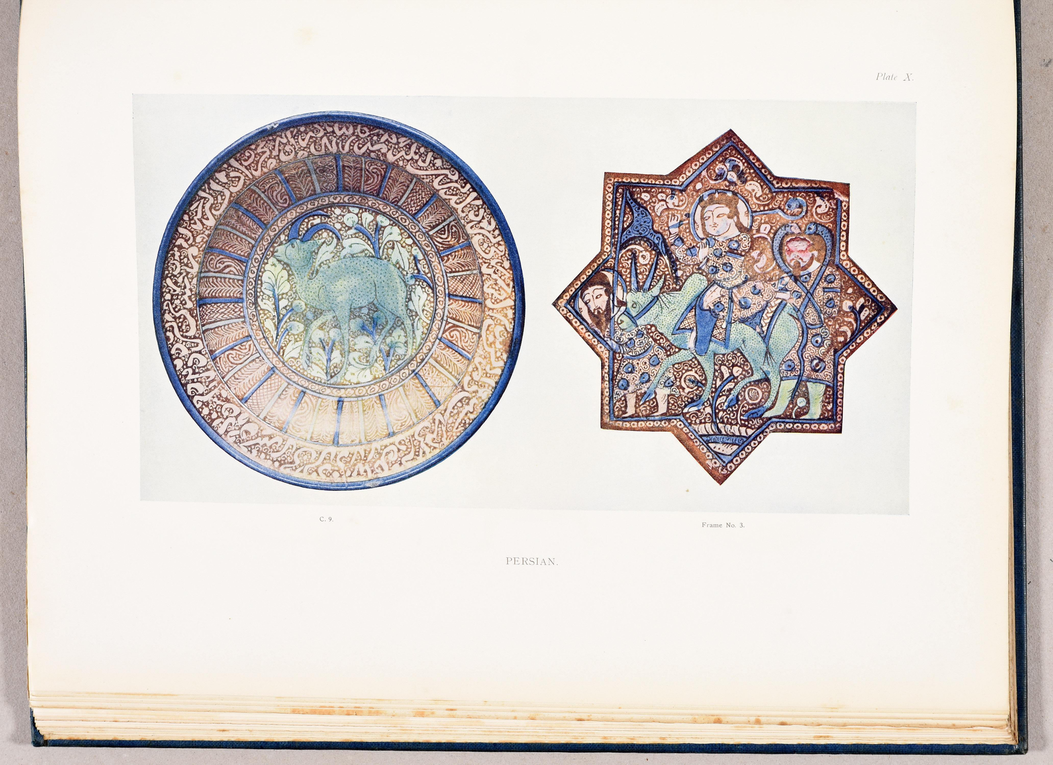 1908 Burlington Arts Club Catalogue: Faience of Persia & Near East, 27 Plates In Good Condition For Sale In Langweer, NL