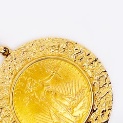 1908 Gold Coin-US Lady Liberty in Excellent Condition w 14k Gold Nugget Pendant