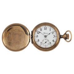 Montre de poche chasseur complète recouverte d'or de l'Illinois 1908, taille 0S