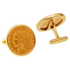 1908 Indian Head Gold Coin Cufflinks