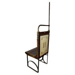 1908 Industrial Parisian metro seat / bench Sprague & Thomson / enamelled plaque
