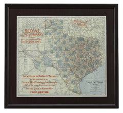 1908 "Map of Texas" by The Kenyon Company