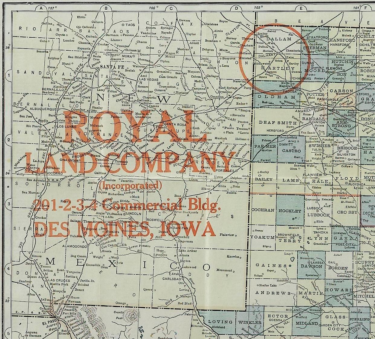 « Map of Texas » de 1908 par The Kenyon Company Bon état - En vente à Colorado Springs, CO
