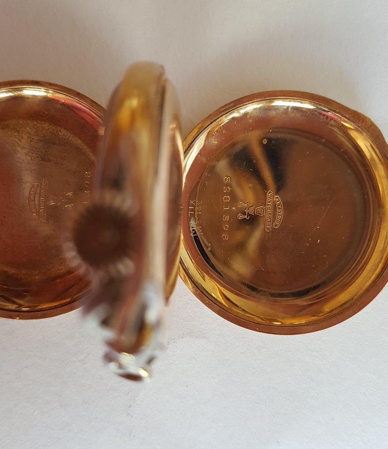 1908 Waltham Pocket Watch, GoldPlated, 7 Jewel, Working at 1stDibs