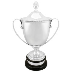 Tasse de présentation édouardienne ancienne en argent sterling avec couvercle, 1909