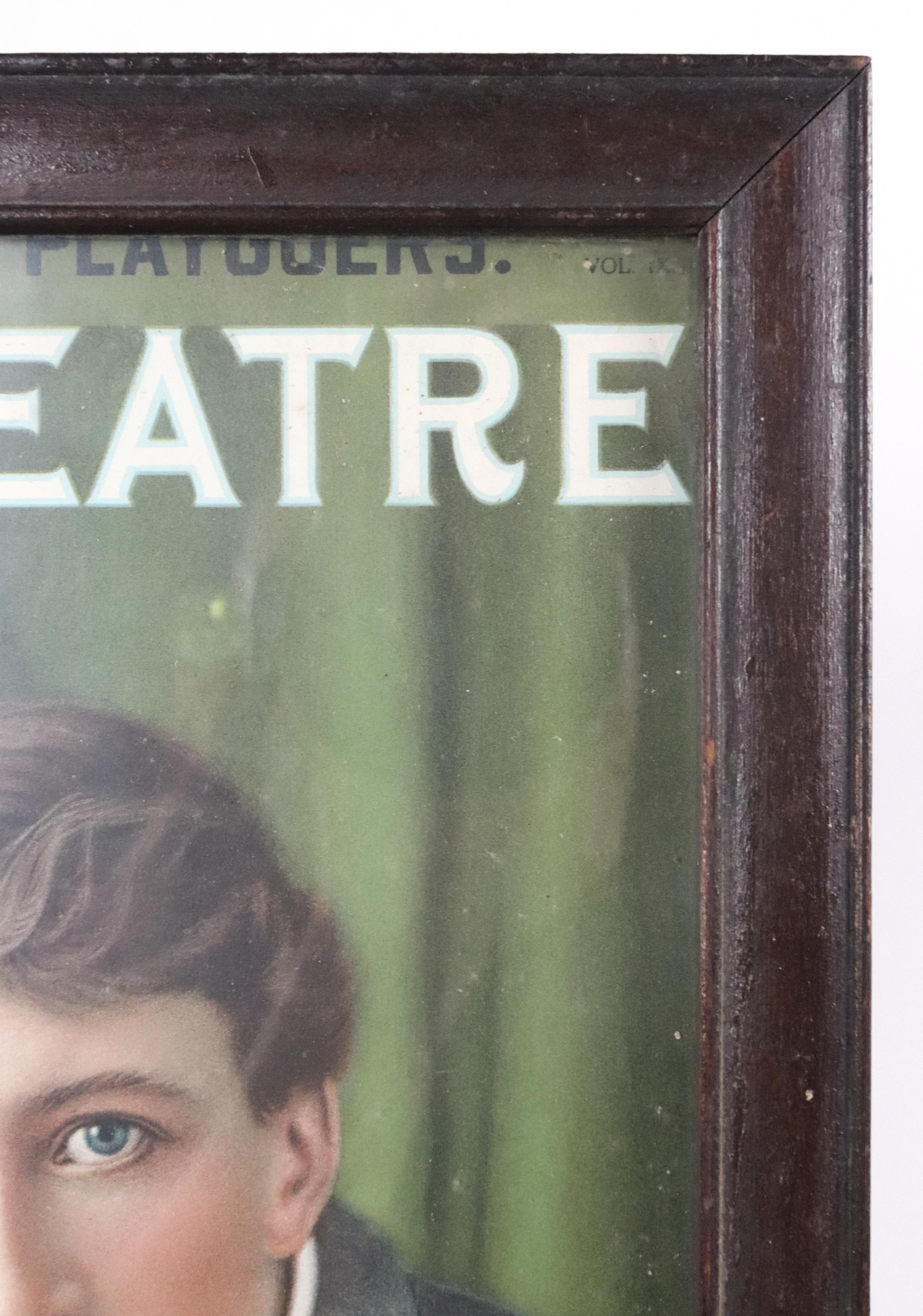 Début du 20ème siècle 1909 Couverture encadrée du magazine The Theatre Frank Worth en vente