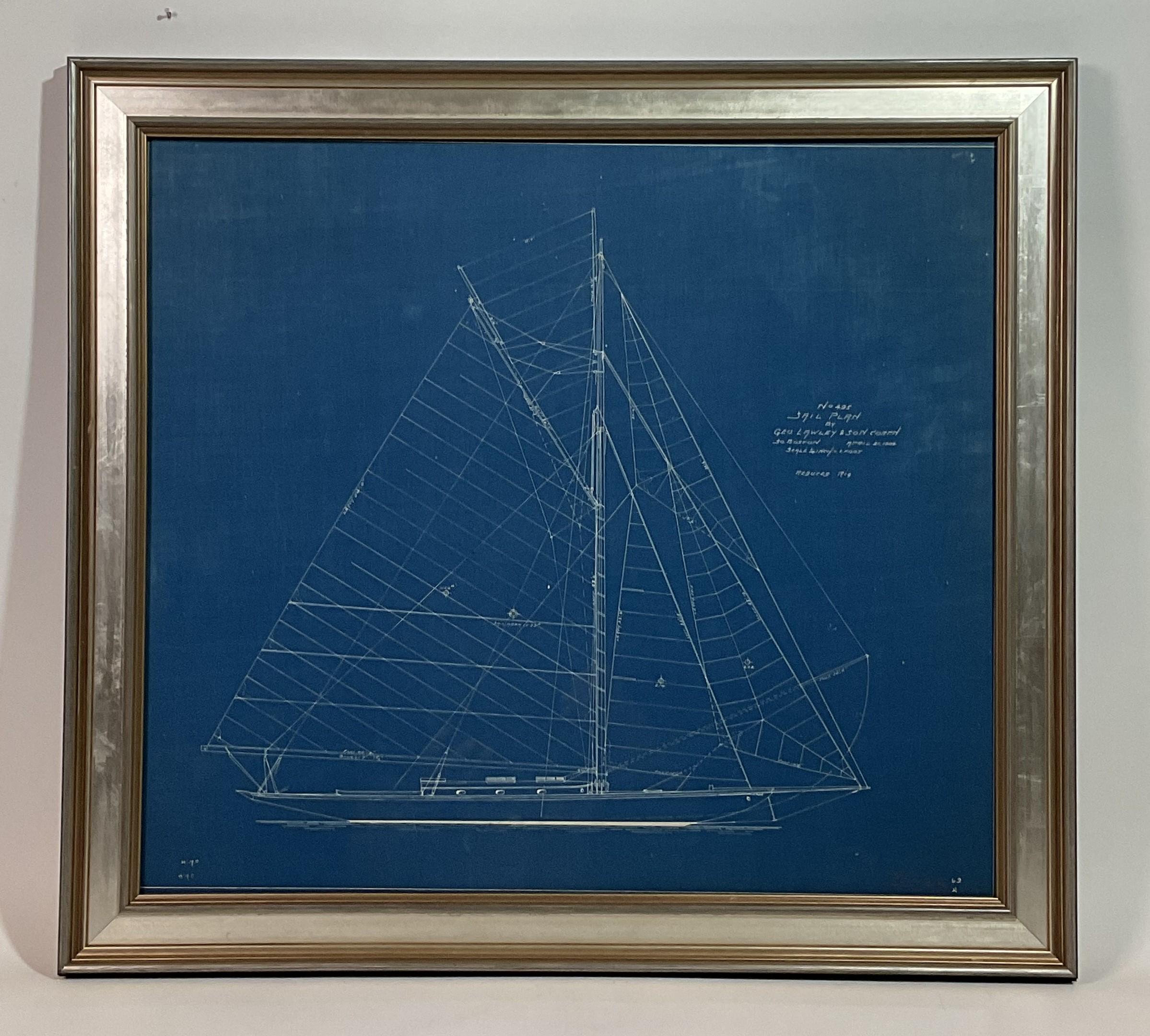 1909 George Lawley and Son Yacht Blueprint im Zustand „Gut“ im Angebot in Norwell, MA