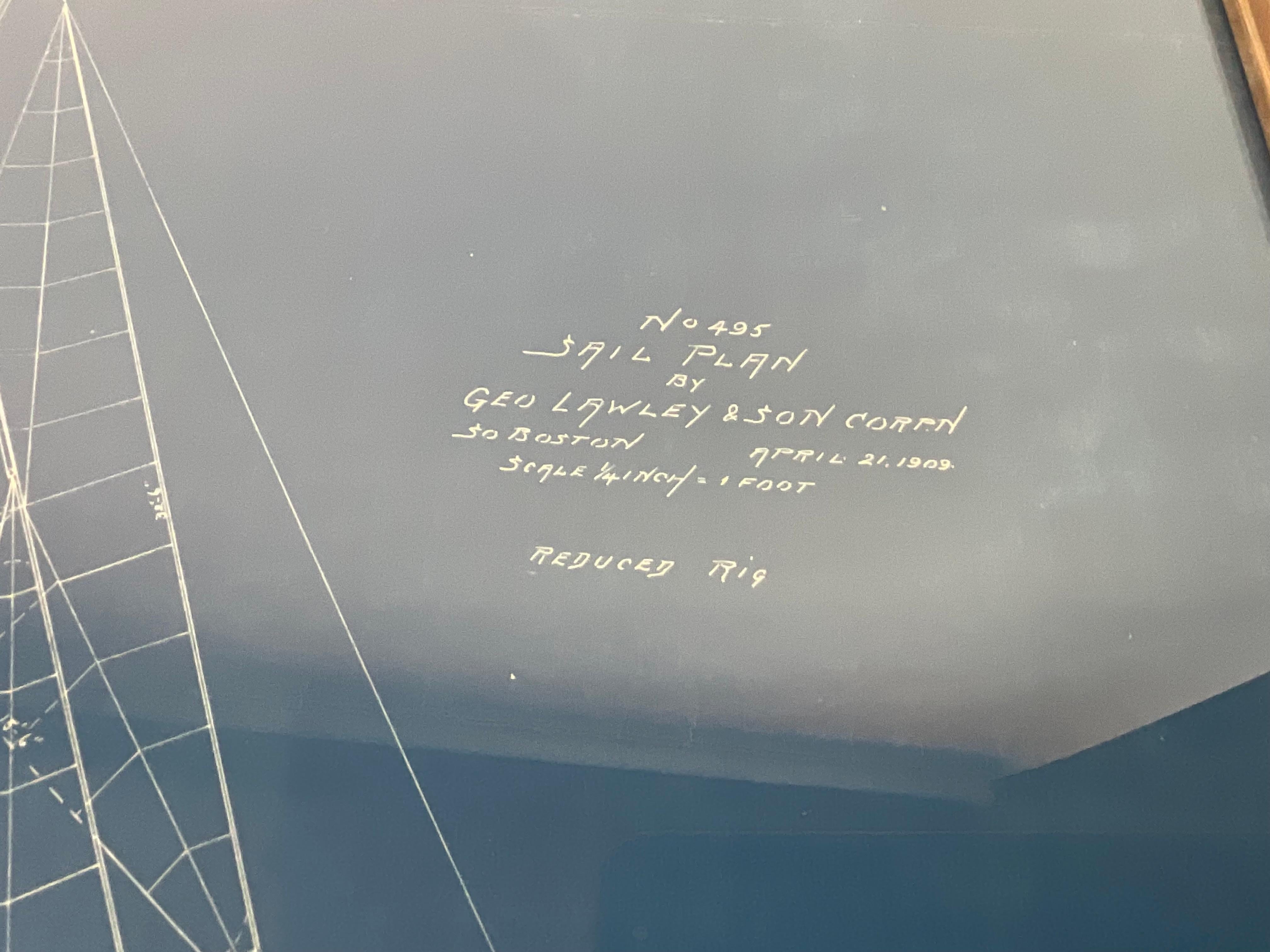 1909 George Lawley and Son Yacht Blueprint (Papier) im Angebot