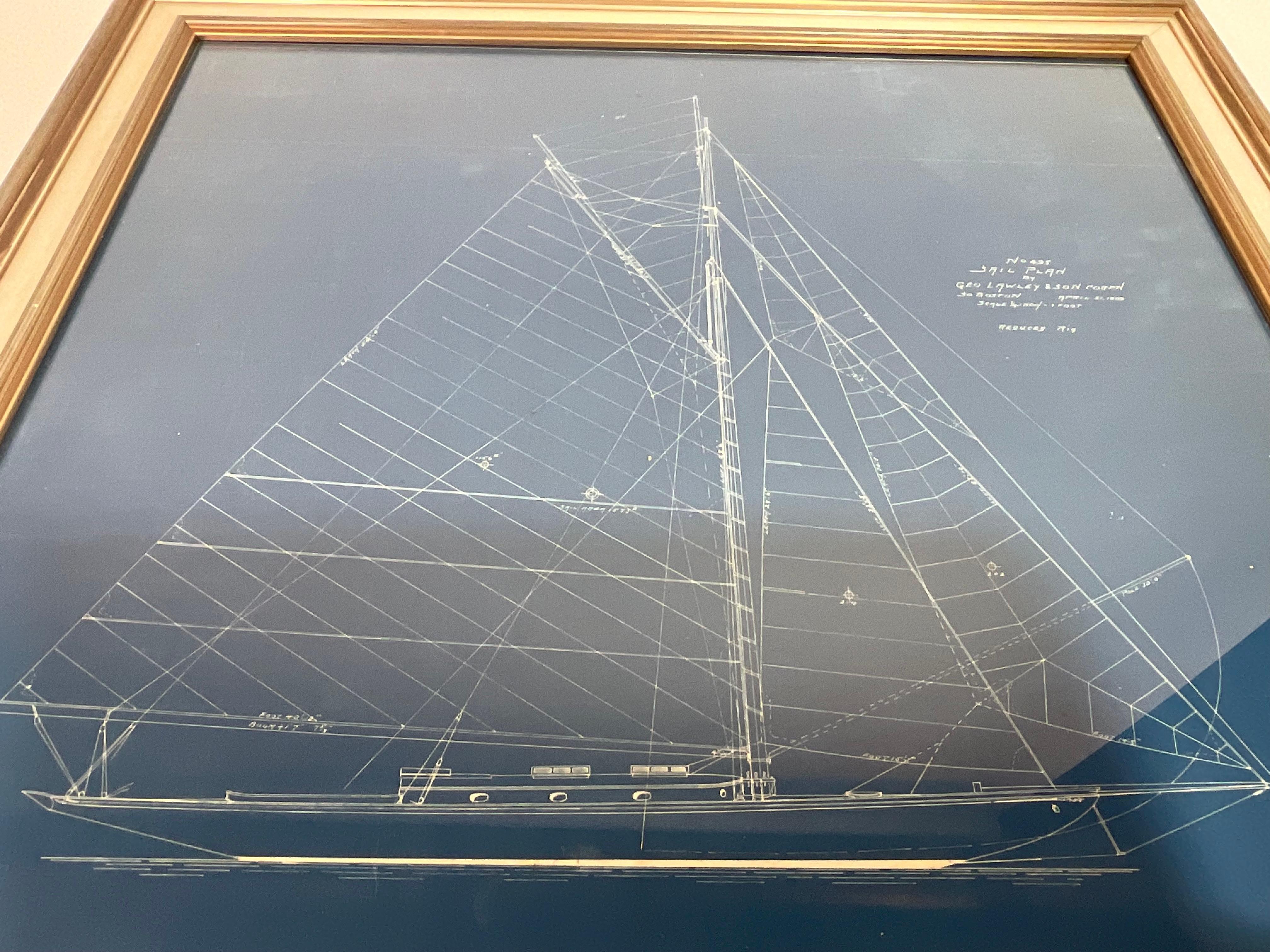 1909 George Lawley and Son Yacht Blueprint im Angebot 1