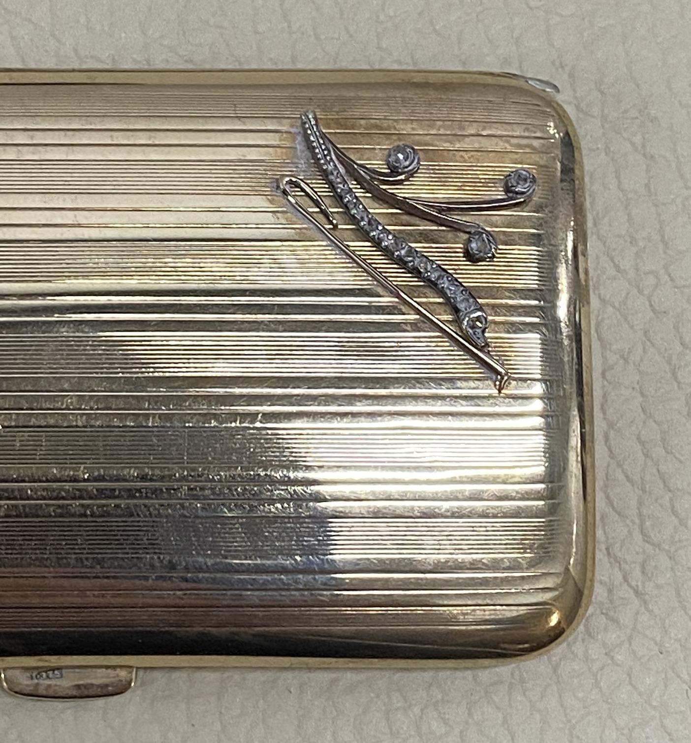 Original Asprey London Solid 9 Carat Gold and Diamond Cigarette Case 43.5 Grams 1
