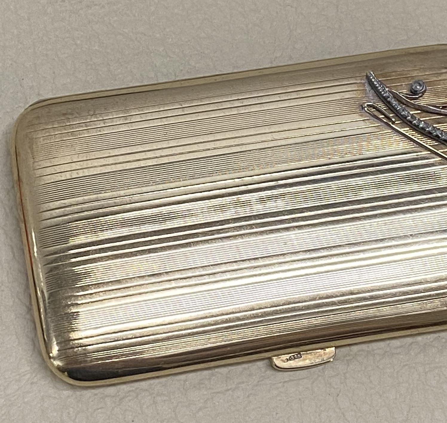Original Asprey London Solid 9 Carat Gold and Diamond Cigarette Case 43.5 Grams 2