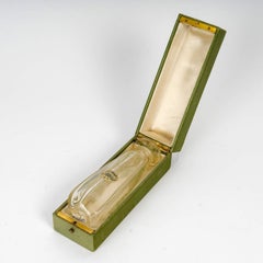 1909 René Lalique Perfume Bottle Cyclamen for Coty Glass Green Patina with Box