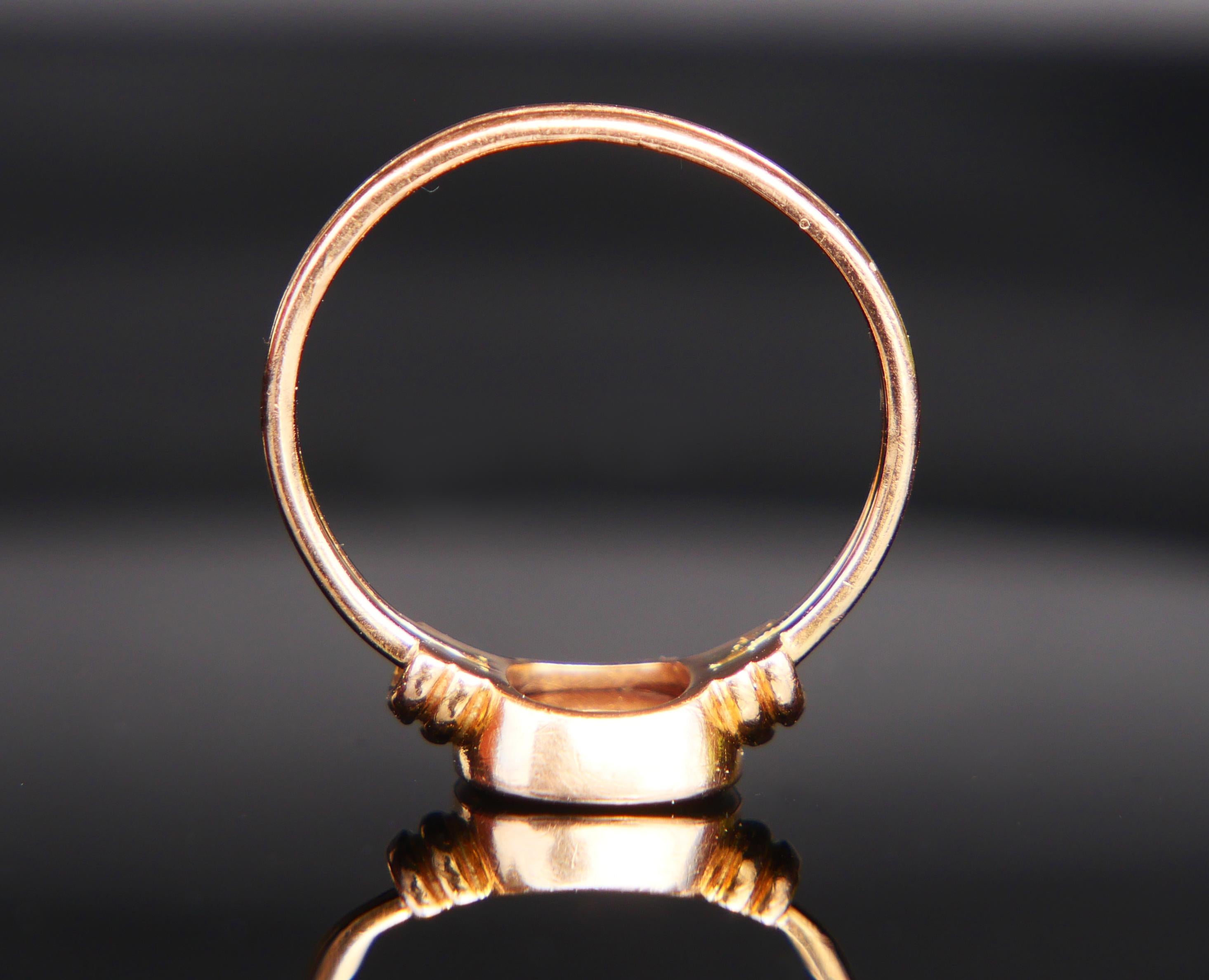 Cushion Cut 1909 Signet Unisex Ring Carnelian solid 18K Gold ØUS7.25 /3.53gr