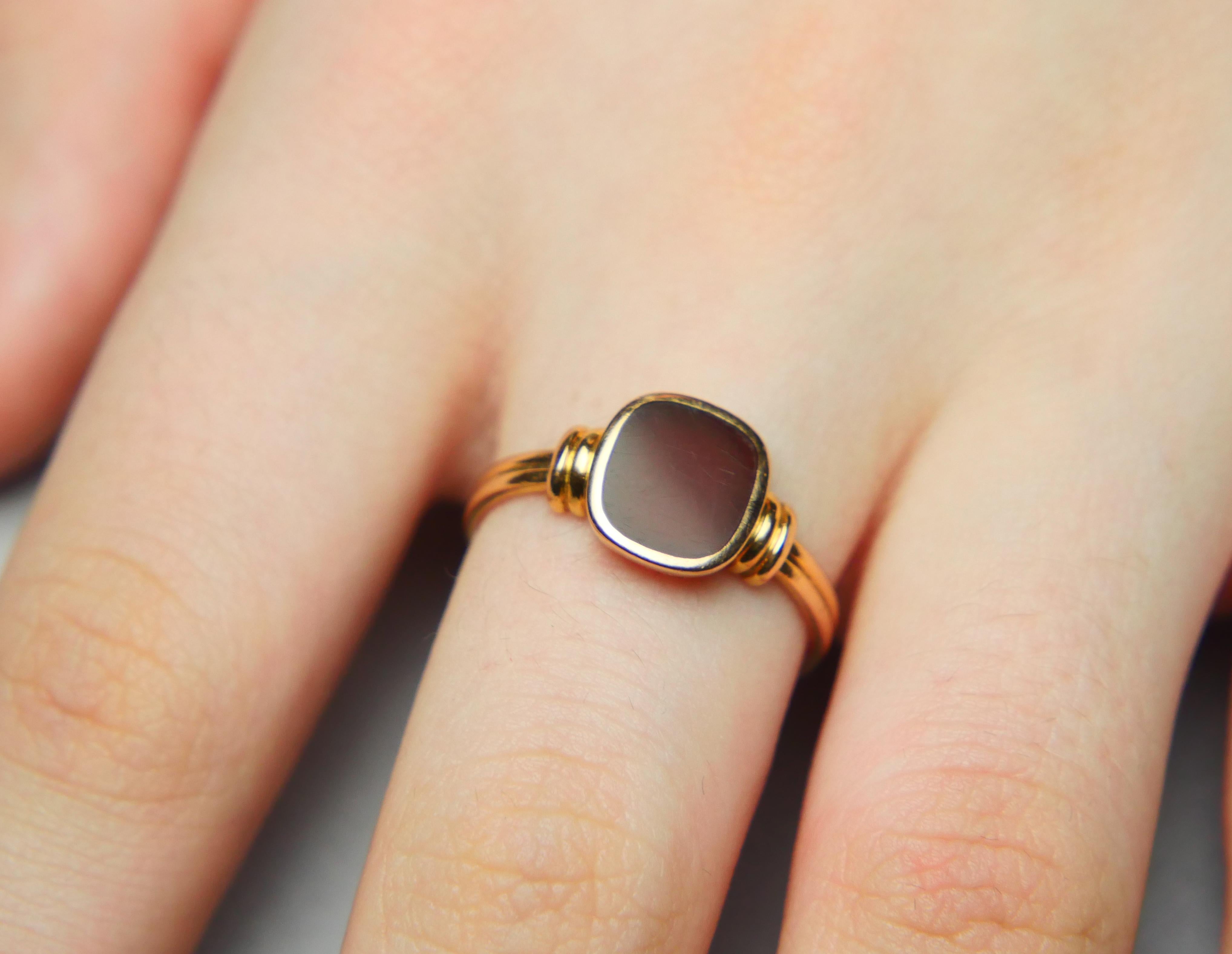 1909 Signet Unisex Ring Carnelian solid 18K Gold ØUS7.25 /3.53gr 3