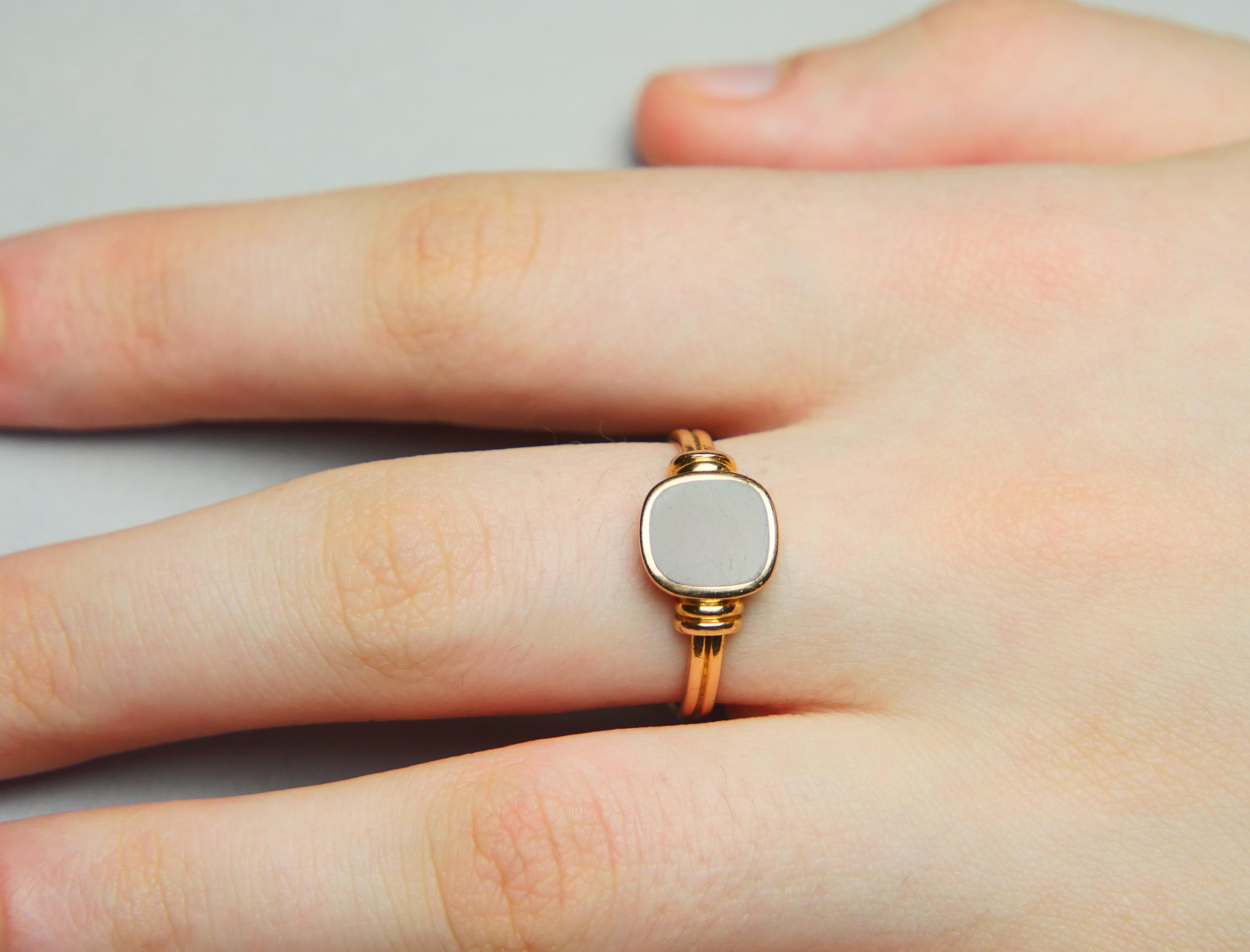 1909 Signet Unisex Ring Carnelian solid 18K Gold ØUS7.25 /3.53gr 4