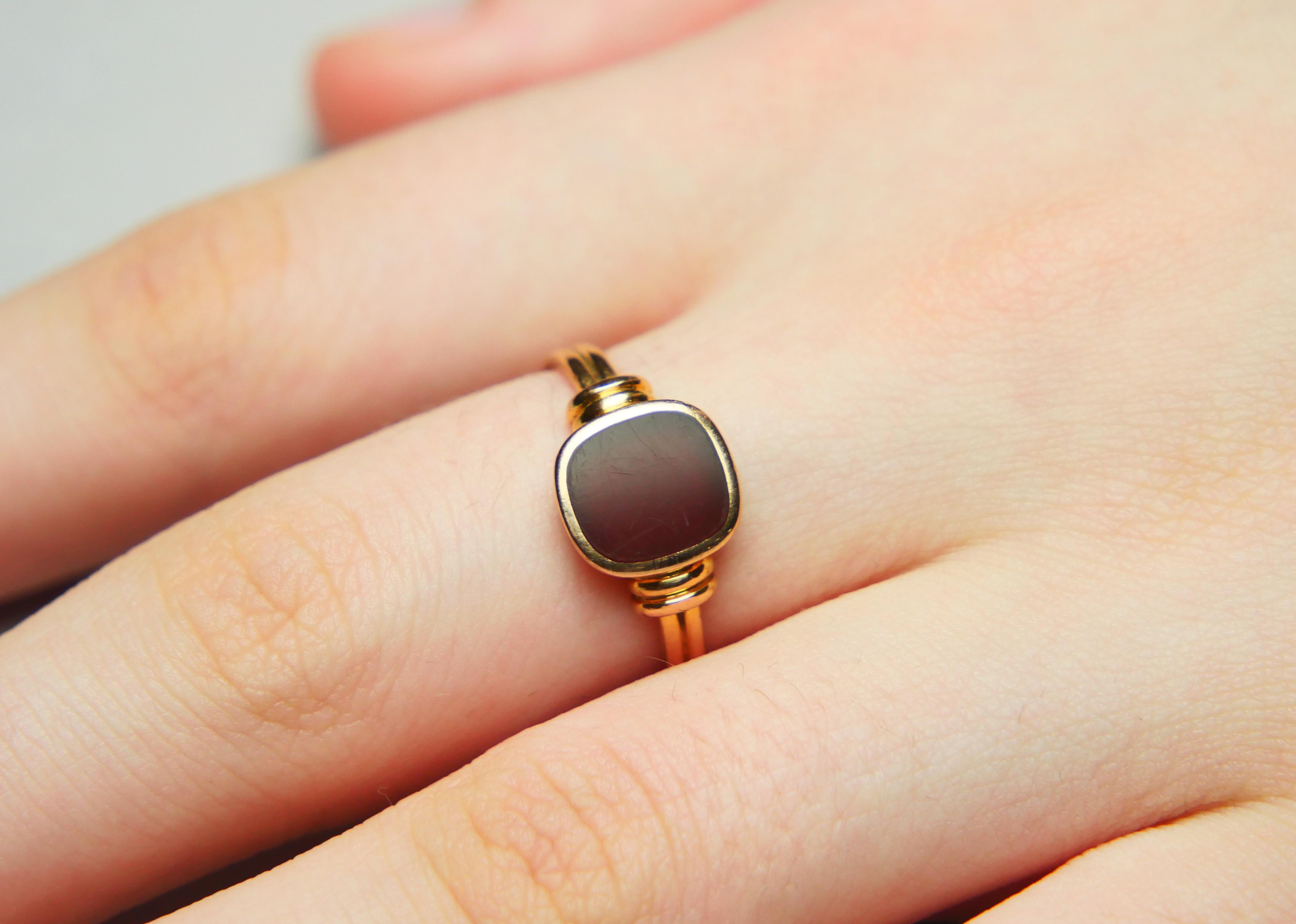1909 Signet Unisex Ring Carnelian solid 18K Gold ØUS7.25 /3.53gr 5