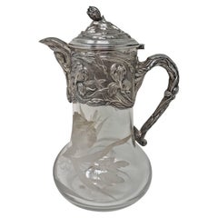 1909 Claret-Krug aus Silber und säuregeätztem Kristall 'Weinkrug'