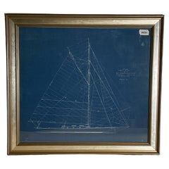 Antique 1909 Yacht Blueprint frm George Lawley