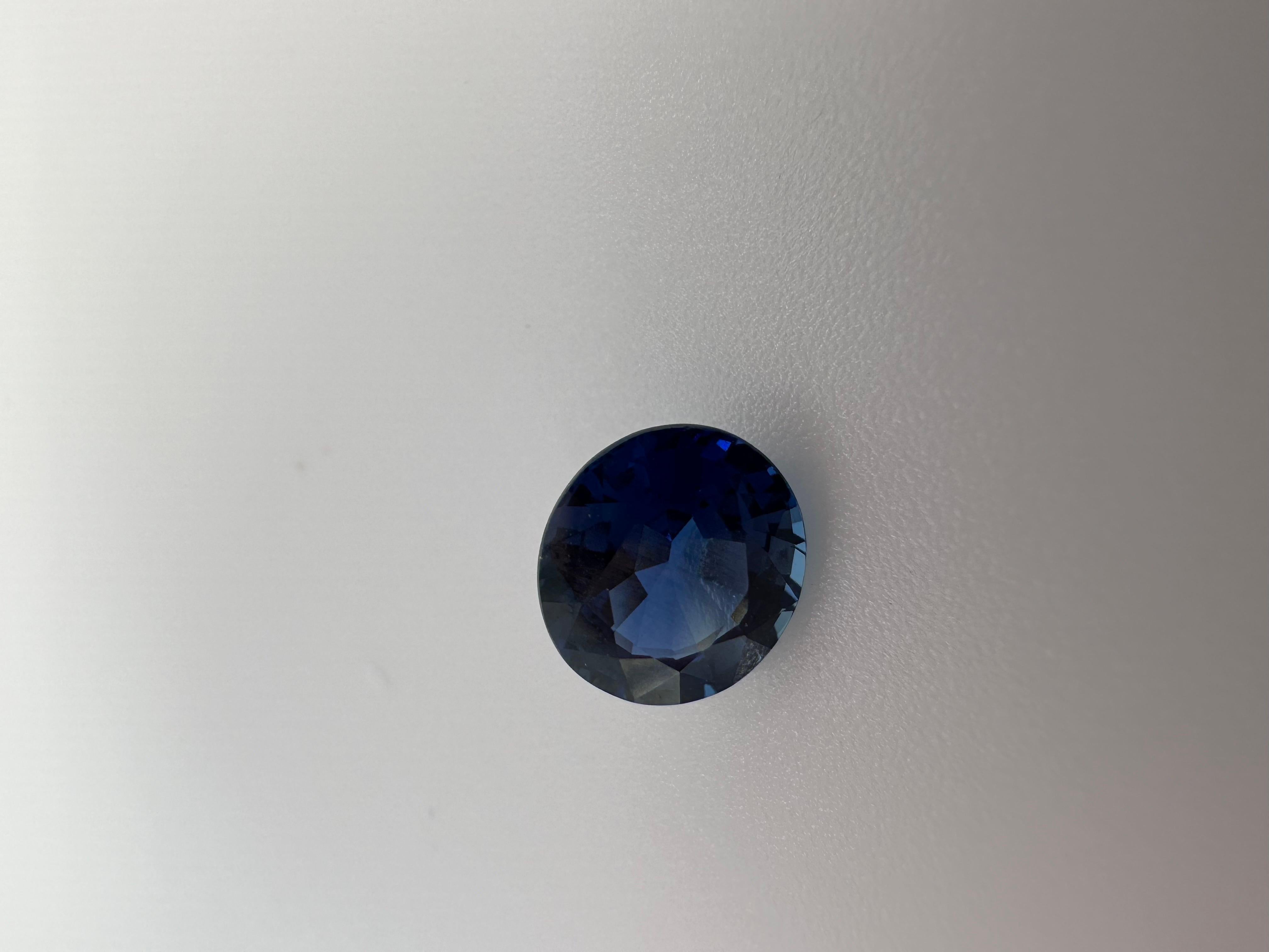 1.90ct Ceylon sapphire round 7.7mm NATURAL beautiful For Sale 2