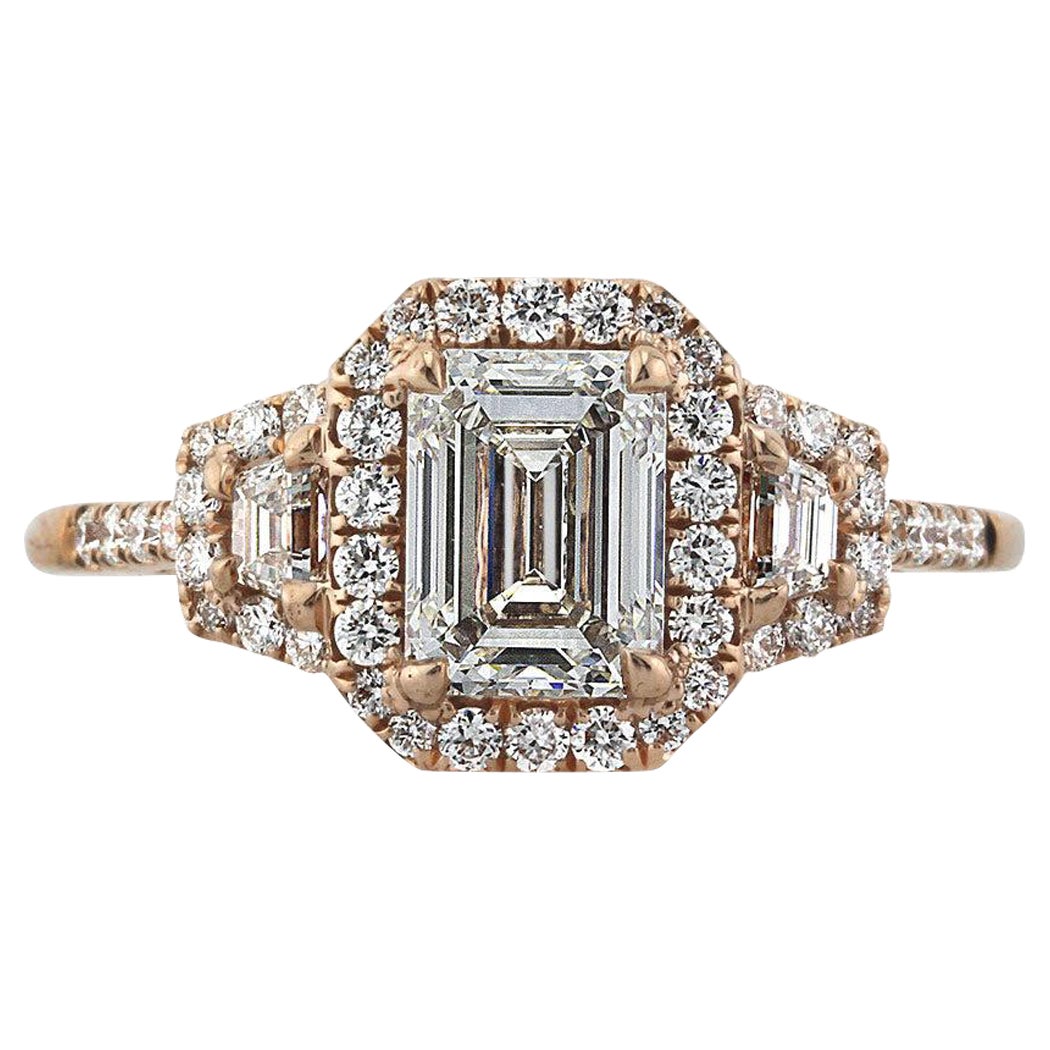 1.90ct Emerald Cut Diamond Engagement Ring
