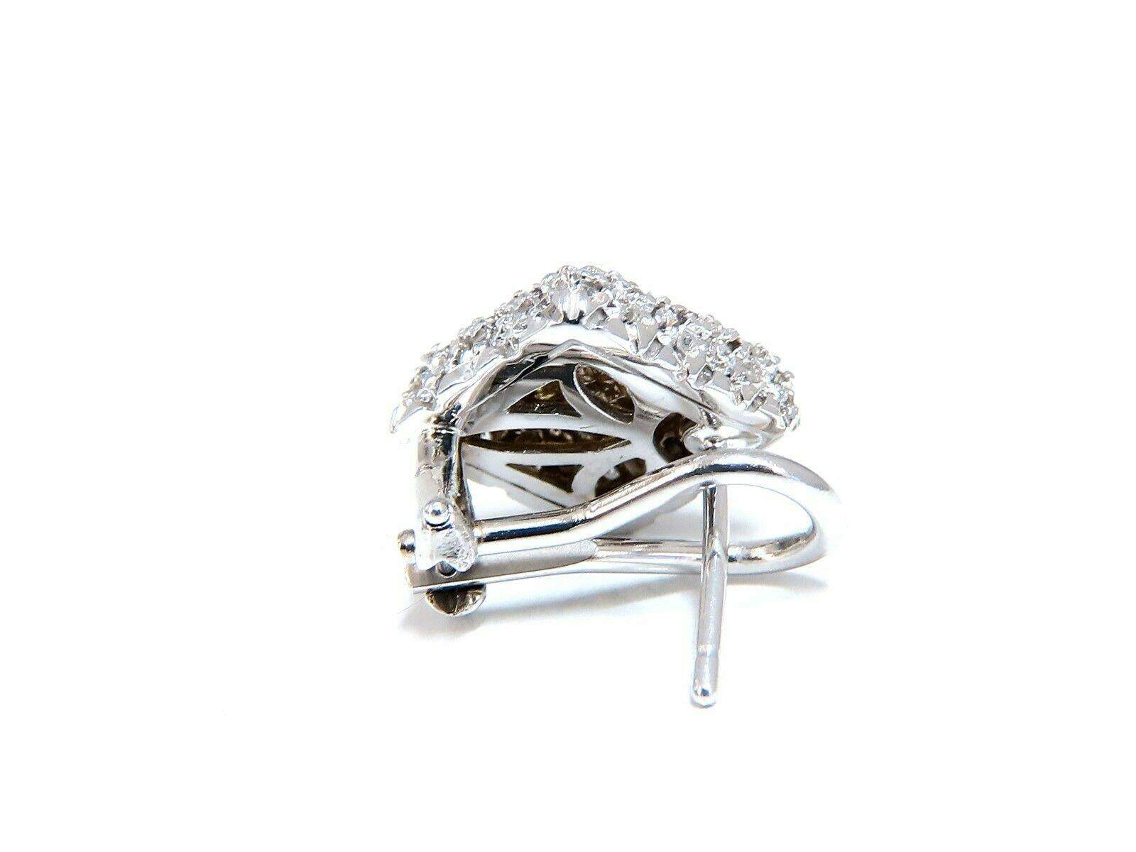 Femenino o masculino 1.90 Quilates Zafiro Amarillo Canario Natural Pendientes de Clip de Diamantes 18 Kilates Omega en venta