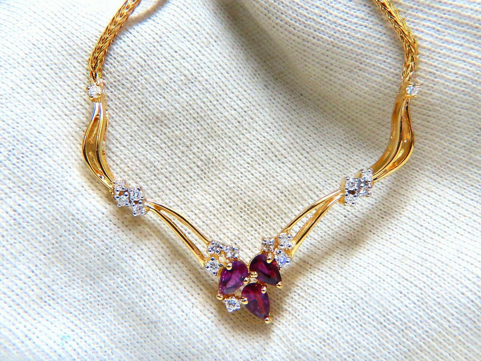1,90 Karat natürliche Rubin-Diamanten Lariat-Halskette 14 Karat im Zustand „Neu“ im Angebot in New York, NY