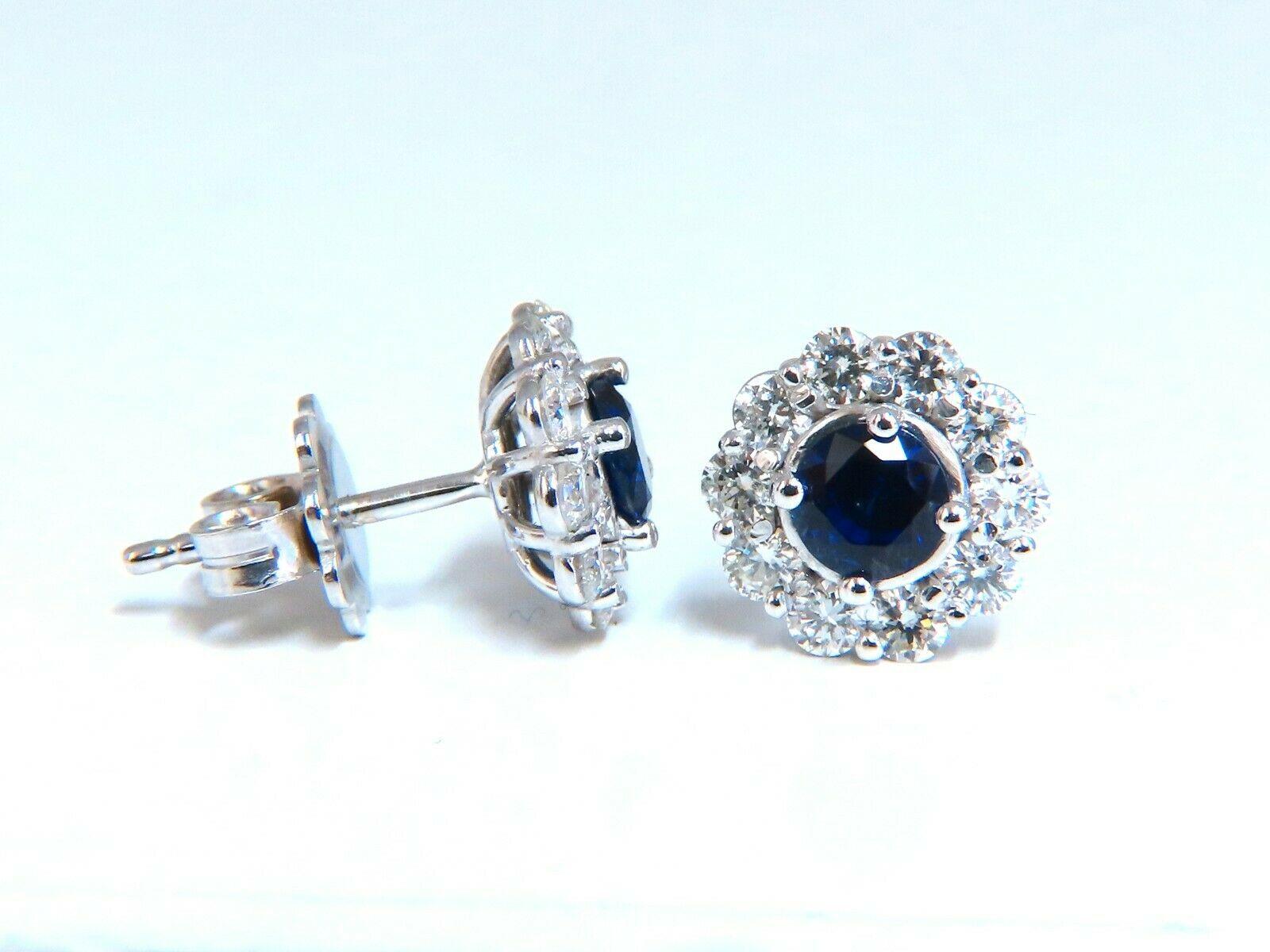 Sapphire Cluster Prime

Natural sapphire & Diamonds classic cocktail Stud earrings

1.00ct total weight sapphires

Rounds, full cut brilliants.

Each sapphire diameter: 4.4mm

Clean clarity & transparent.

Prime Royal Blue

.90ct. Round Brilliant