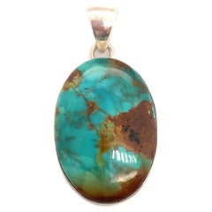 19.0ct Oval Turquoise Pendant in Sterling Silver