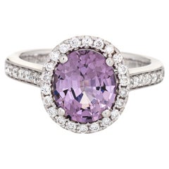 1.90ct Purple Spinel Diamond Ring Gemstone Engagement Estate 18k White Gold