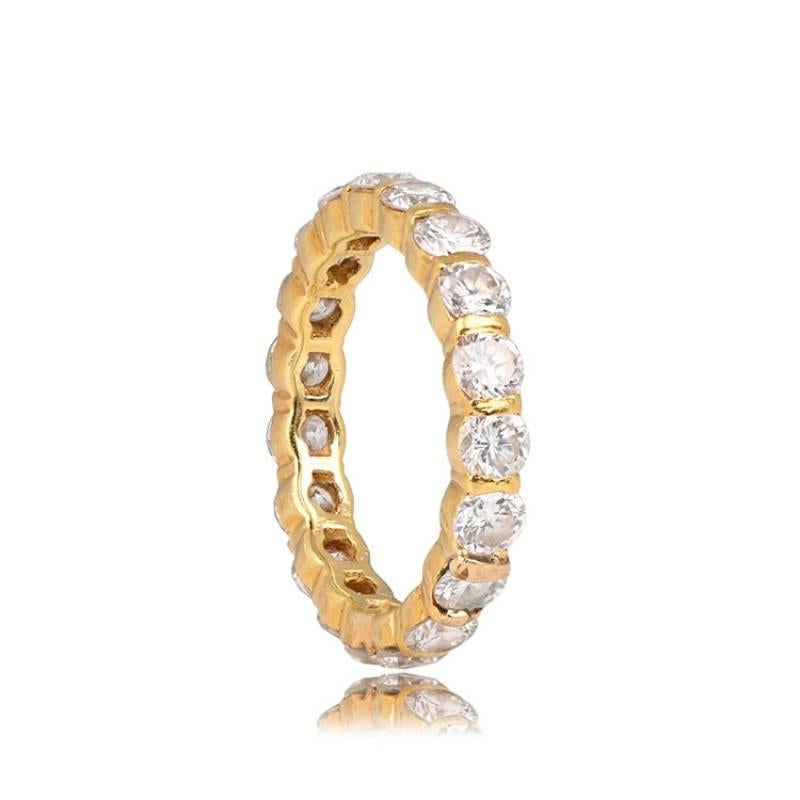 Art Deco 1.90ct Round Brilliant Cut Diamond Eternity Band Ring, 18k Yellow Gold For Sale