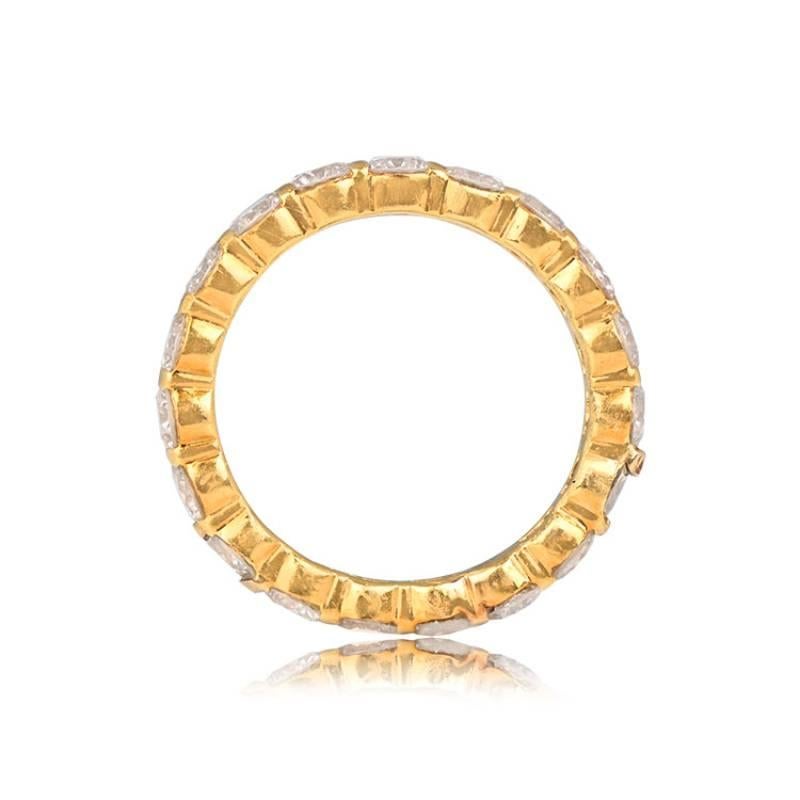 Round Cut 1.90ct Round Brilliant Cut Diamond Eternity Band Ring, 18k Yellow Gold For Sale