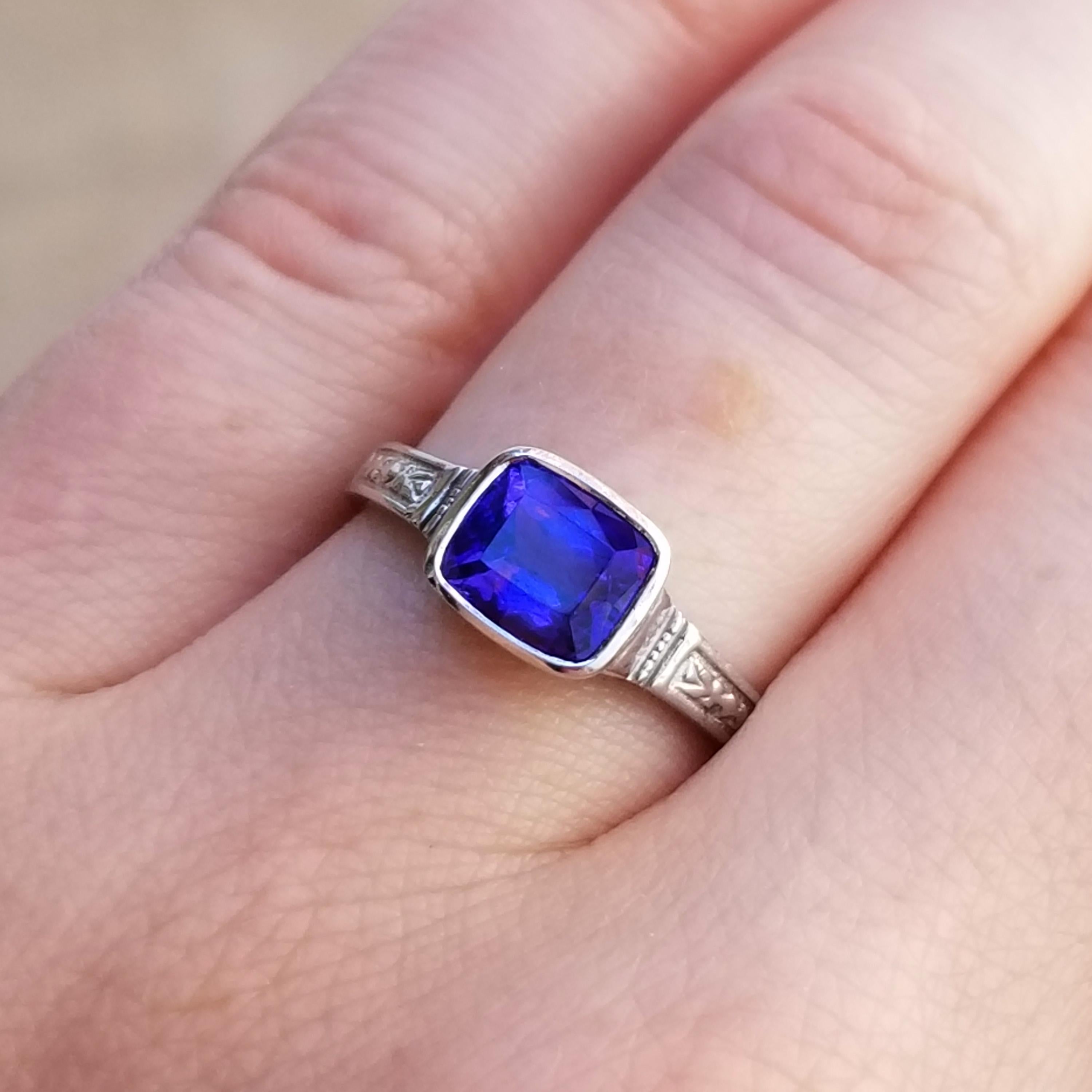 Cushion Cut 1.90 Carat Tanzanite in Custom Platinum Cassandra Ring by Dan Peligrad