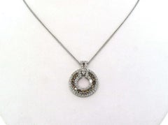 1.90ctw Chocolate and White Diamond Wreath Pendant Necklace in 14K and 18K