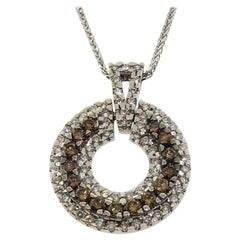 1.90ctw Chocolate and White Diamond Wreath Pendant Necklace in 14K and 18K